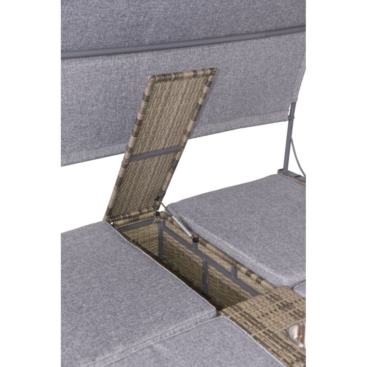 Garden Pleasure Doppelliege PESCARA Stahl, Kunststoffgeflecht, grau, schwarz Bild 4