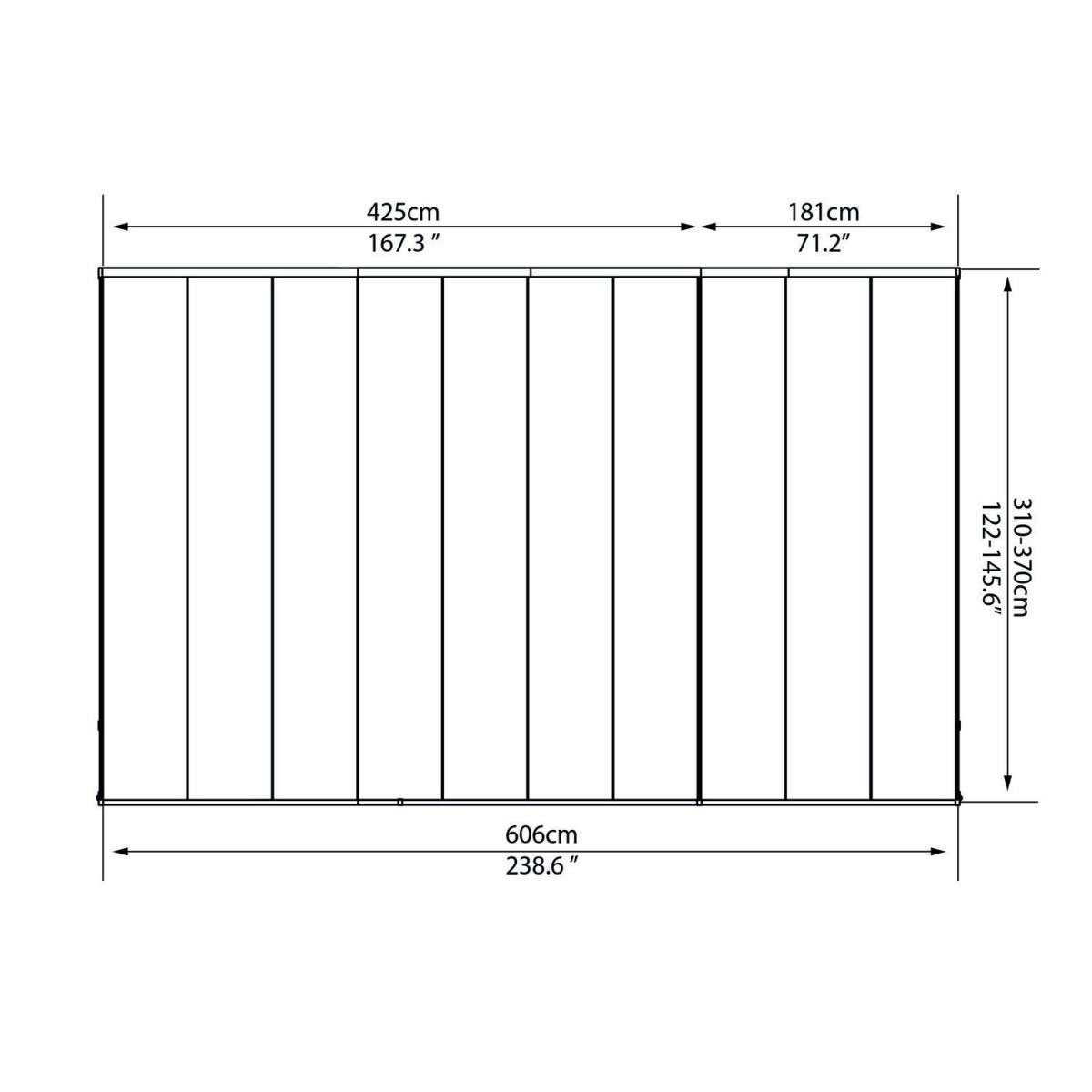 Palram Terrassenüberdachung Feria 606 x 400 cm weiß Bild 7