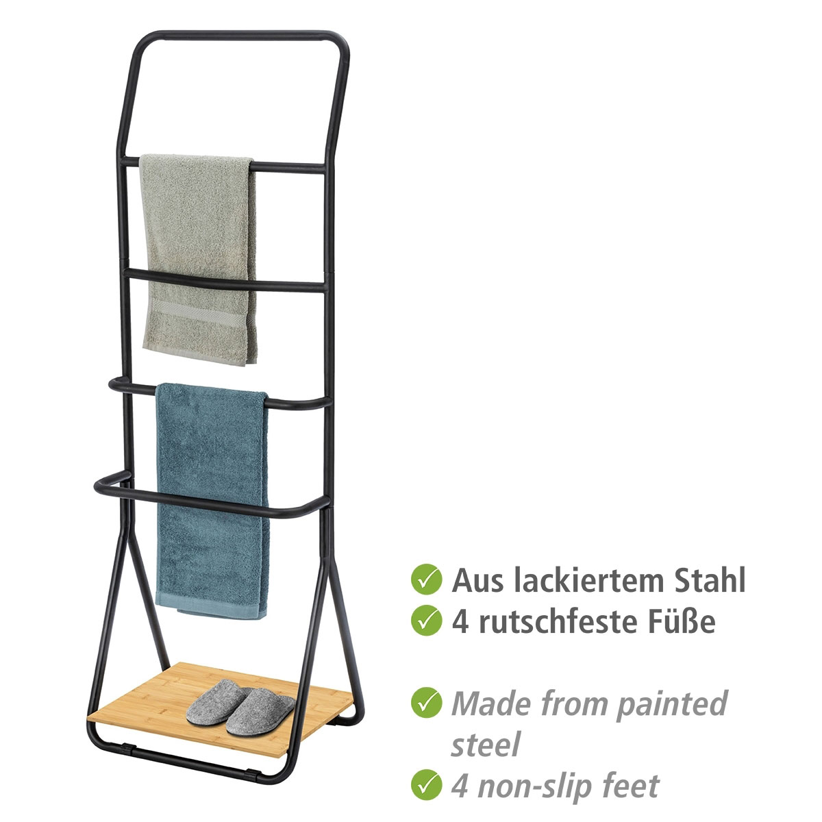 Wenko  Handtuchhalter Verona Schwarz Handtuchständer 4 Stangen Bild 4