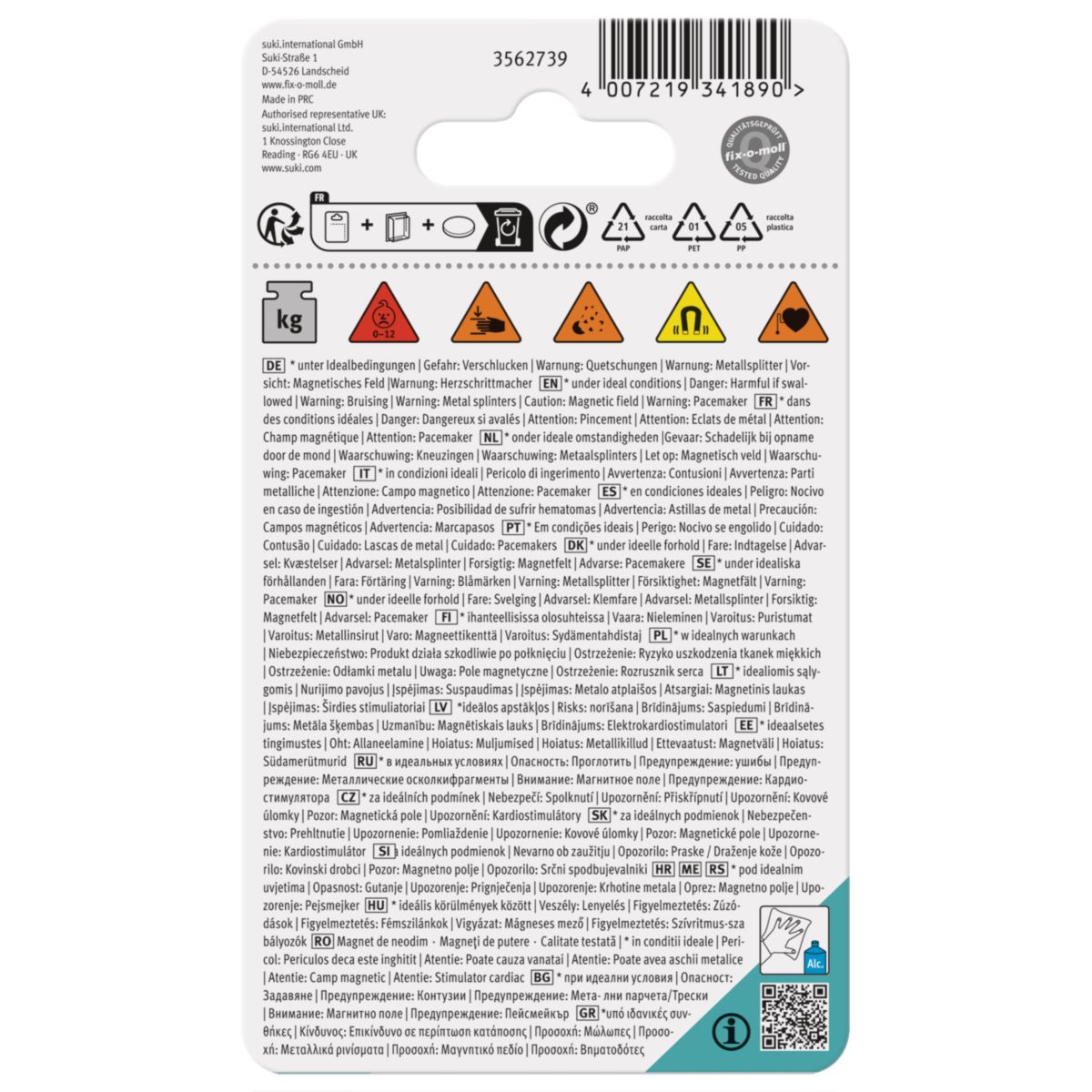 Suki Magnetscheibe Ferrit, selbstklebend, Ø 15 x 3 mm, schwarz Bild 3