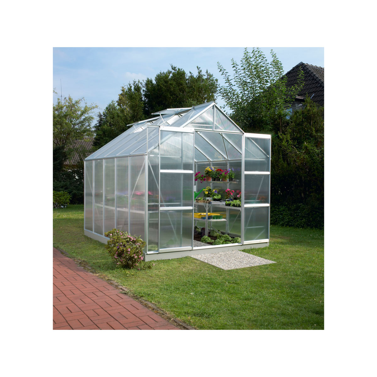 Vitavia Gewächshaus Mars 8300 8,3m² 4 mm Hohlkammerplatte silber Bild 2