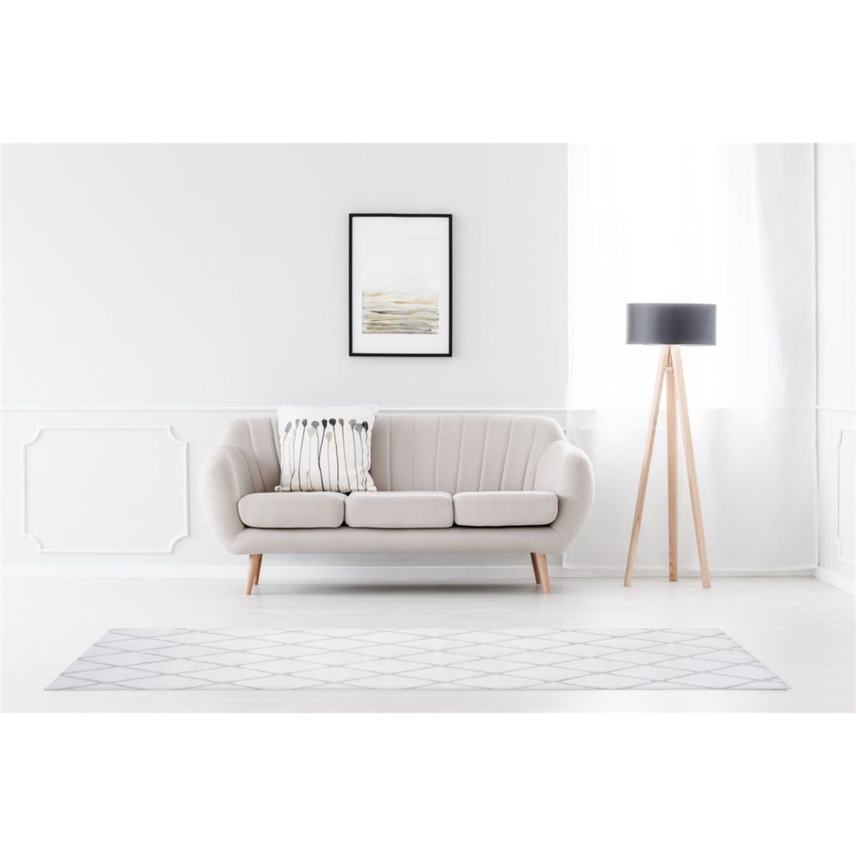 Vivica 225 Weiß / Graublau 80cm x 250cm Bild 2