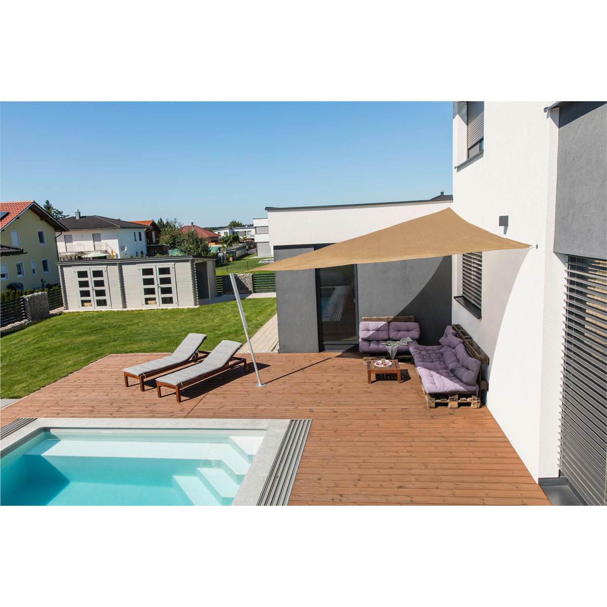 Dreieck-Segel Capri 4 x 4 x 4 m reed Bild 3