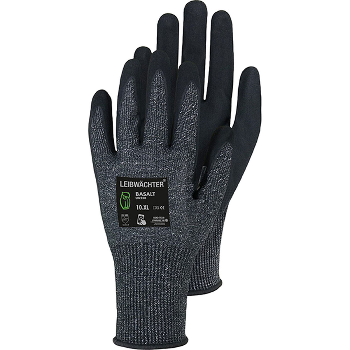 Triuso Arbeitshandschuh Leibwächter mit Touch-Funktion schwarz Größe 10