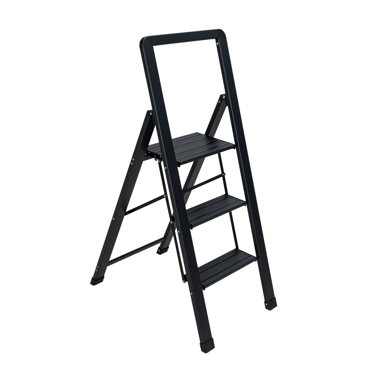 Wenko Alu-Smart Klapptrittleiter 3-stufig schwarz Bild 1