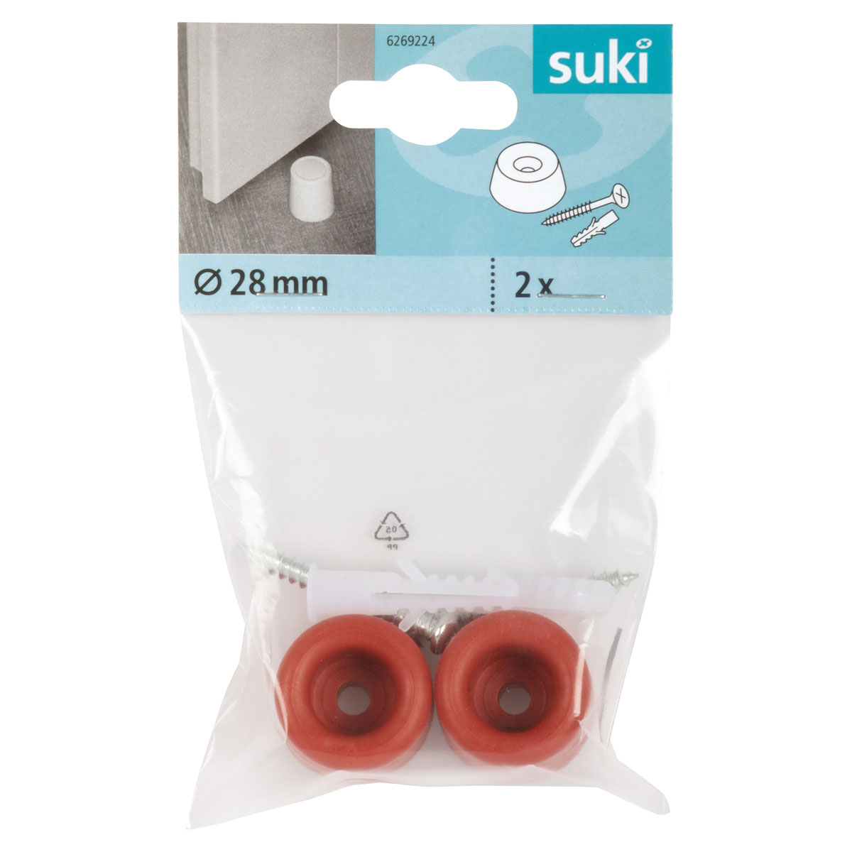Suki Türstopper mit Schraube 2,5 cm rot 2 Stück Bild 2