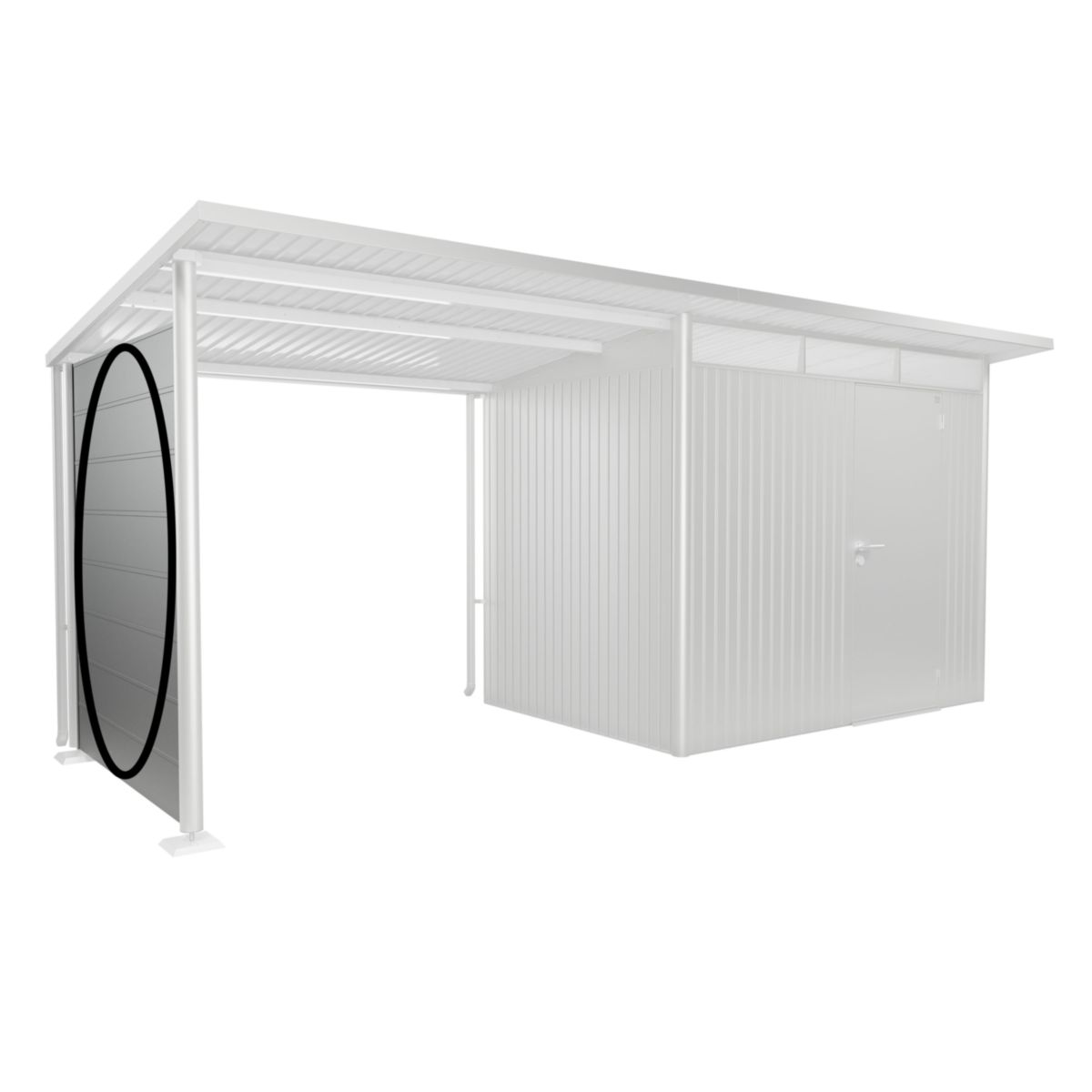 Biohort Seitenwand für Seitendach GHA A2/A6 silber-metallic