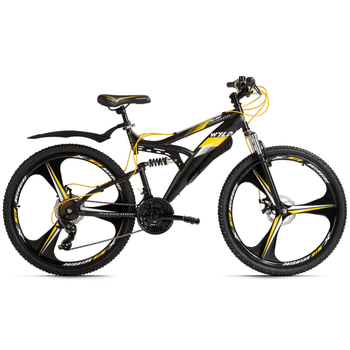 WYLD Mountainbike Fully 26'' Bliss schwarz-gelb 21 Gänge RH 47 cm Magnesium-Laufräder
