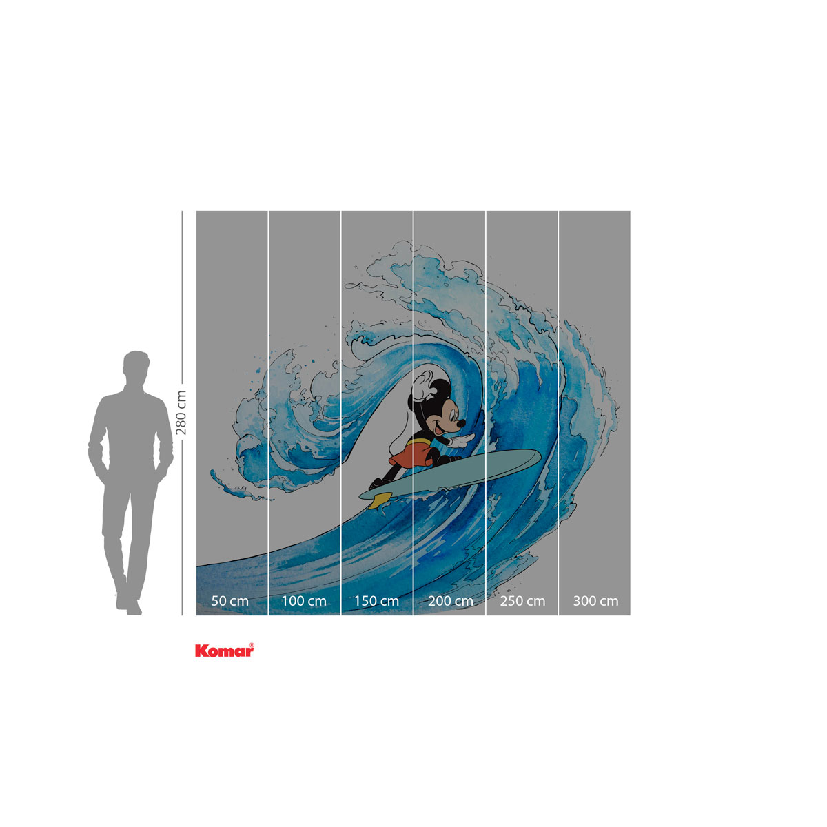 Komar  Vlies Fototapete Mickey Surfing 300x280 cm Bild 3
