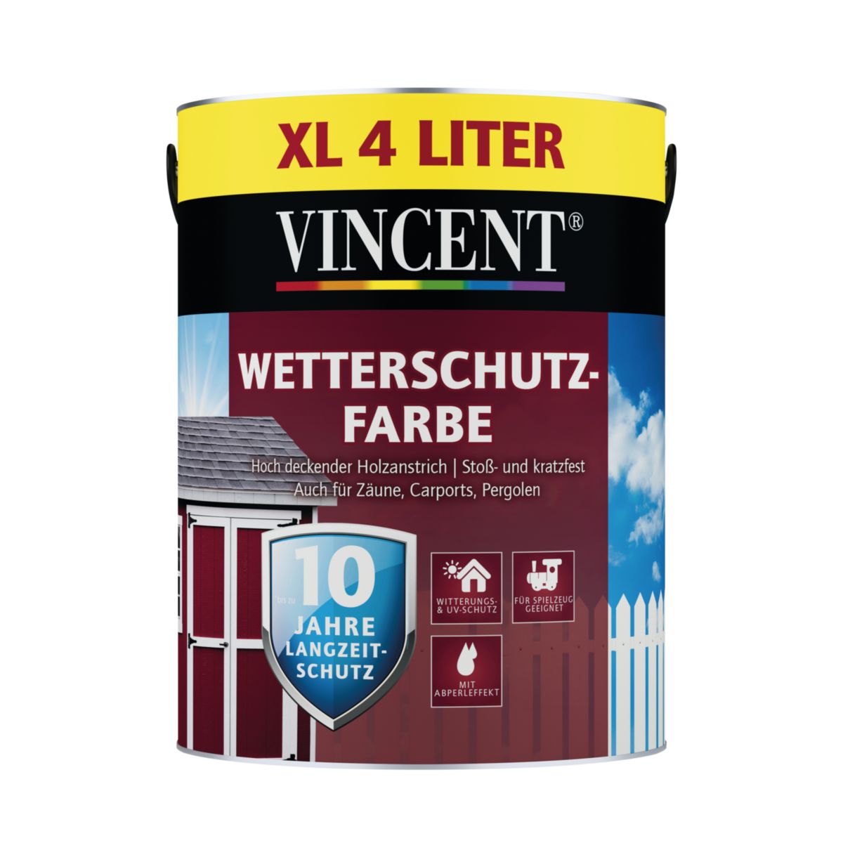 Vincent Wetterschutz Holzfarbe anthrazit 4 Liter
