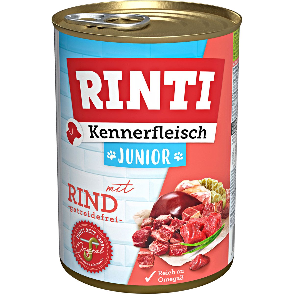 Rinti Hundefutter Kennerfleisch Junior Rind 400 g Dose