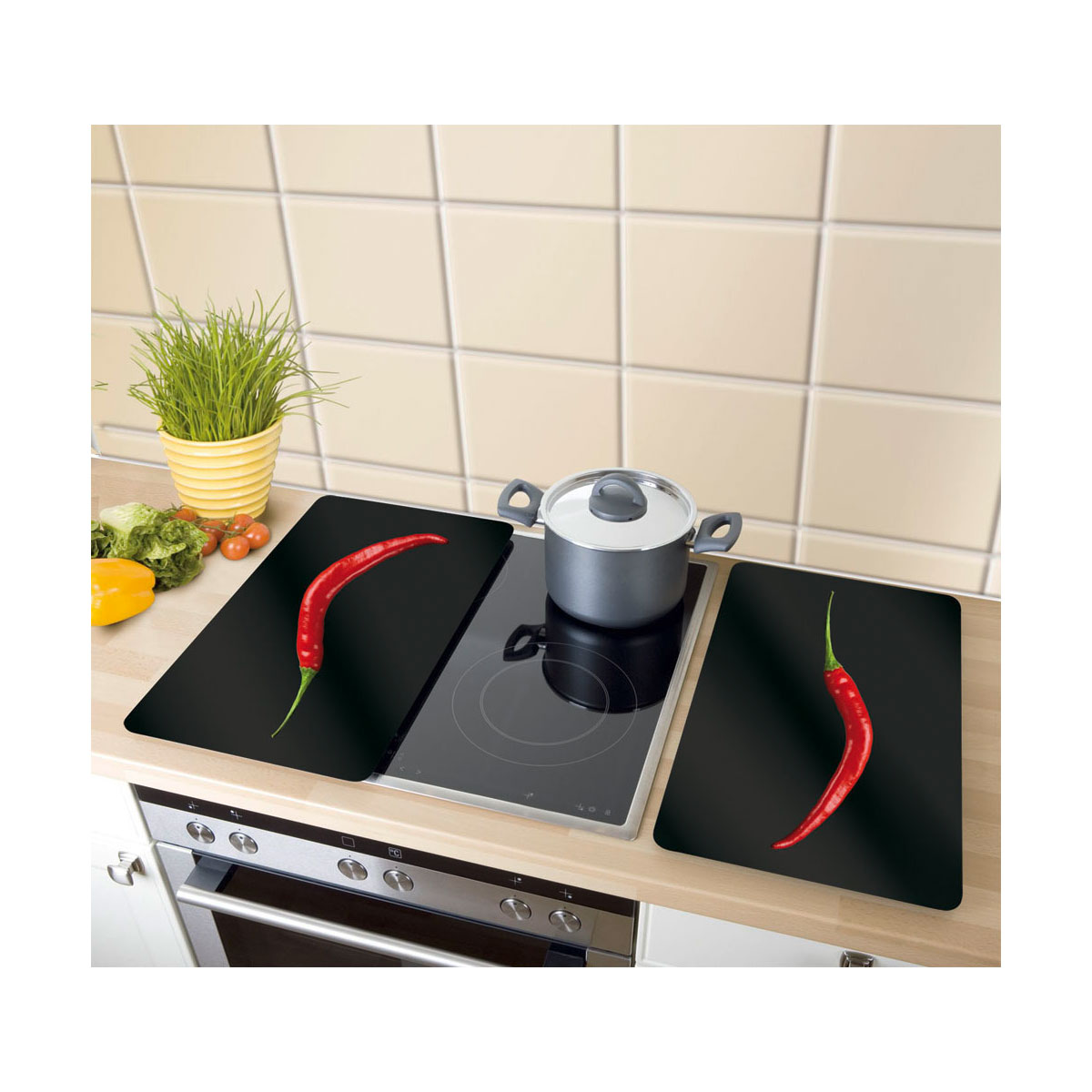 Wenko Herdabdeckplatten Hot Peperoni 2er Set Bild 2