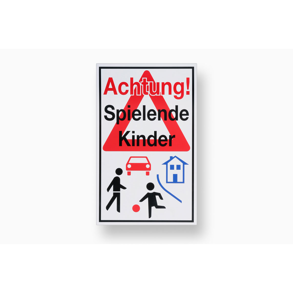Metafranc Hinweisschild Achtung spielende Kinder Kunststoff gelb
