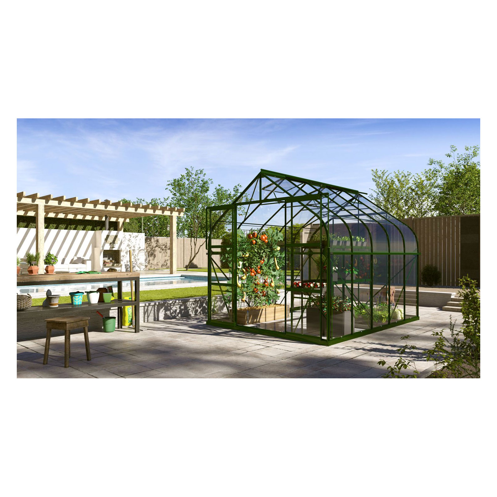 Vitavia Gewächshaus Dione 8300 8,3m² 3 mm Einscheibensicherheitsglas grün Bild 2
