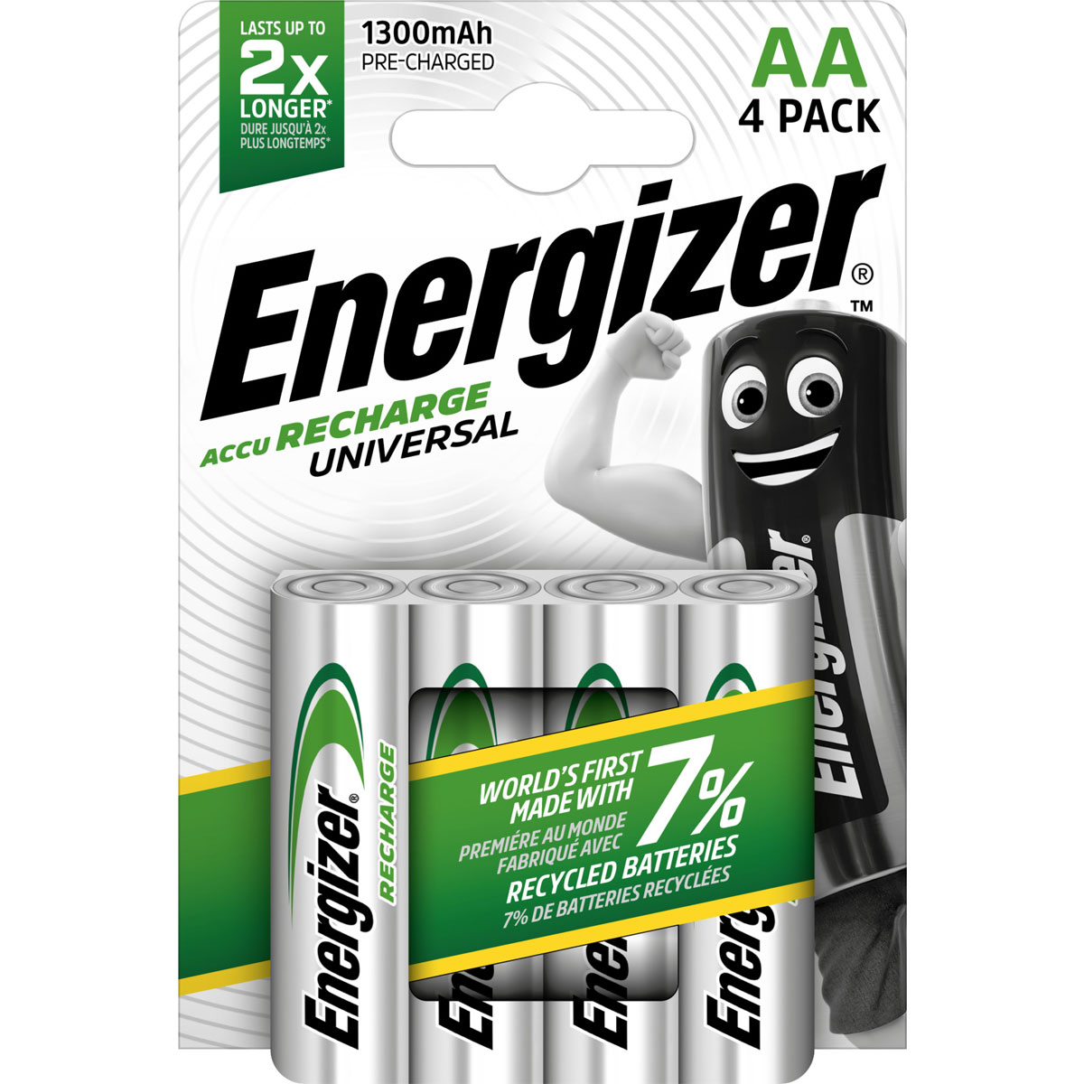 Energizer Mignon AA-Batterien Universal 1.300 mAh wiederaufladbar 4 Stück Bild 1
