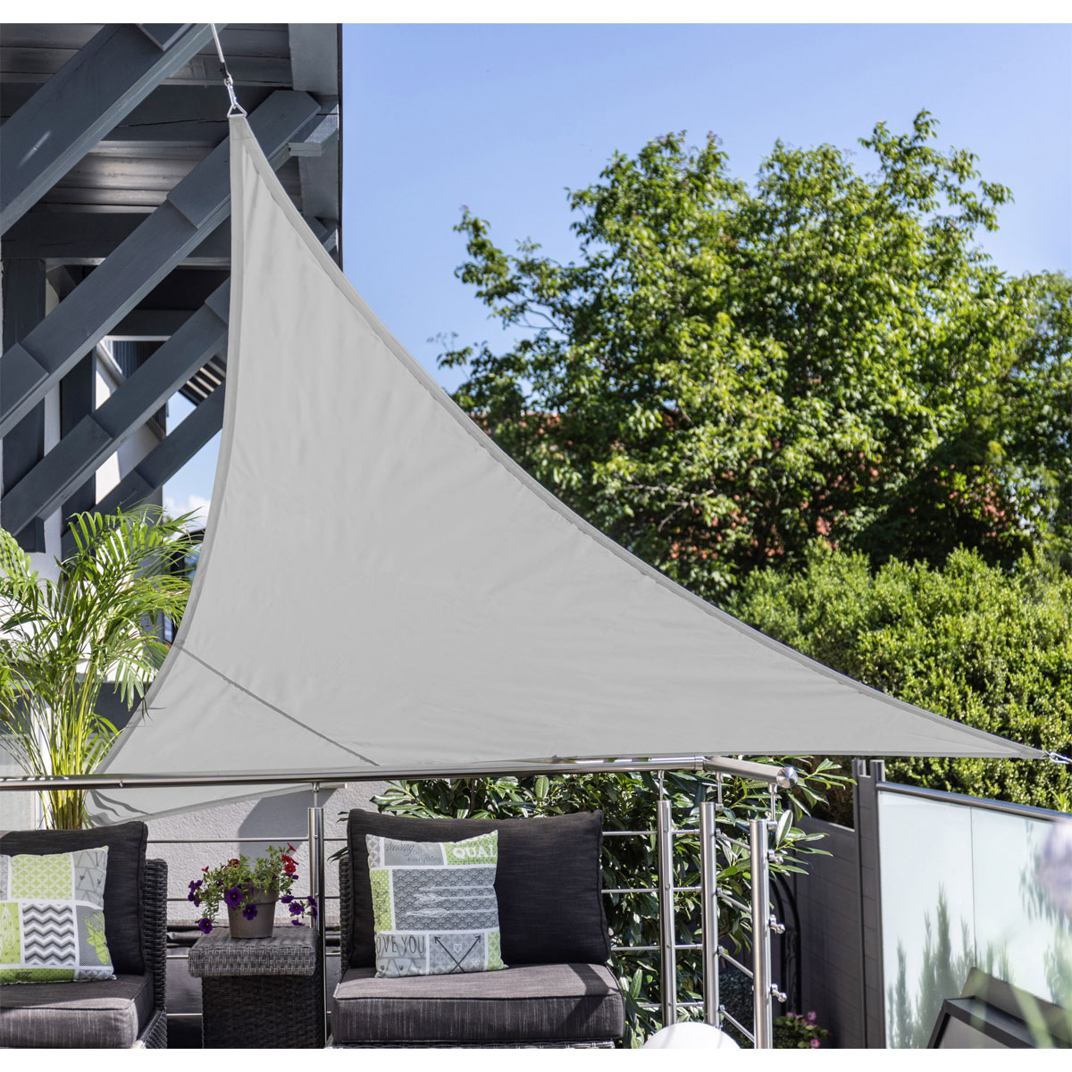 Dreieck-Segel Cannes 3 x 3 x 3 m grey Bild 1