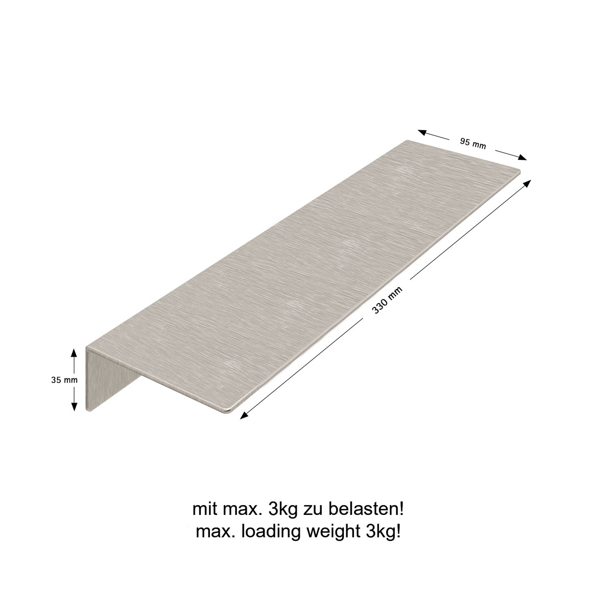 Schulte  Duschablage zum Kleben Größe M Edelstahloptik Bild 3