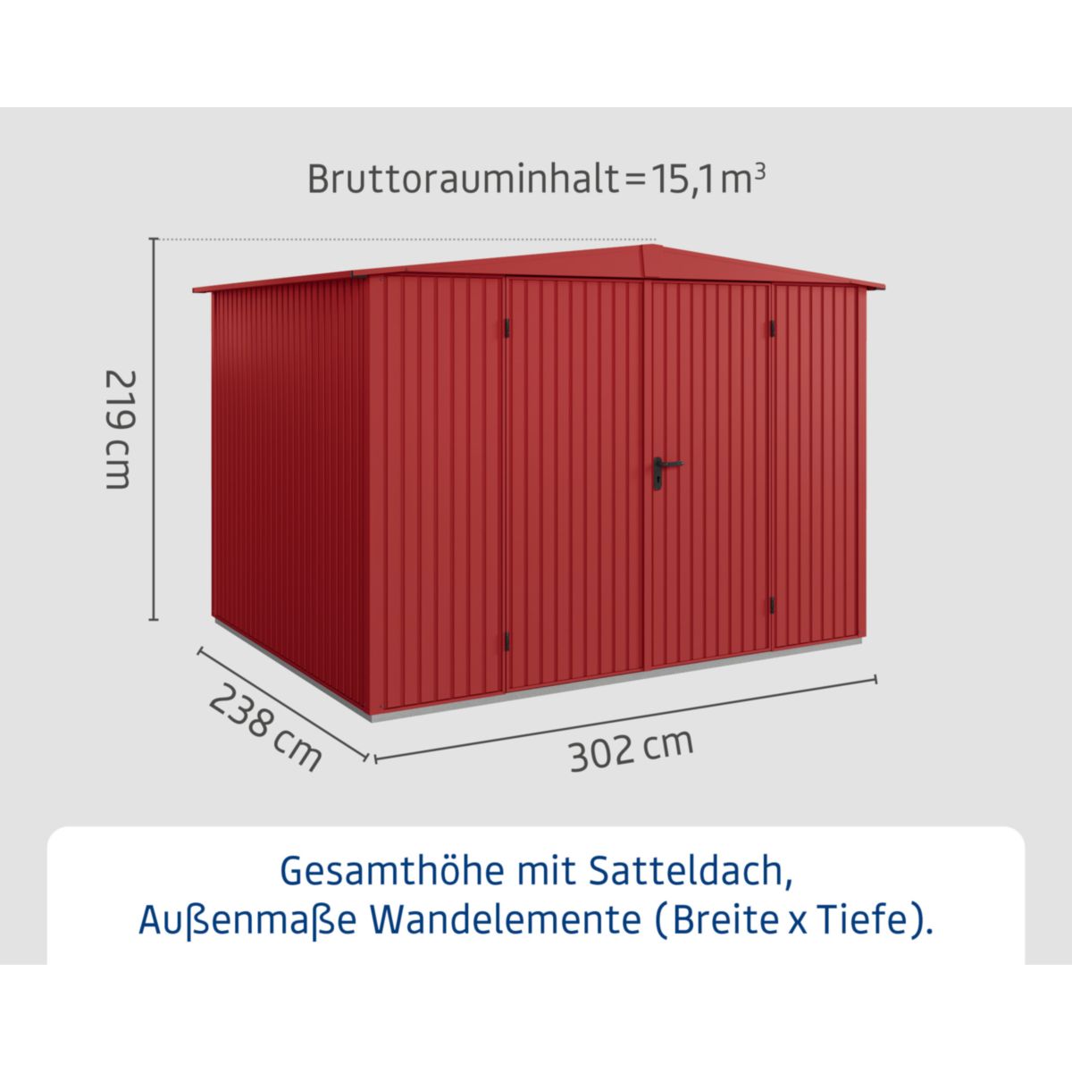 EcoStar  Gerätehaus Trend-STyp 3RAL3004 2 flg Bild 4
