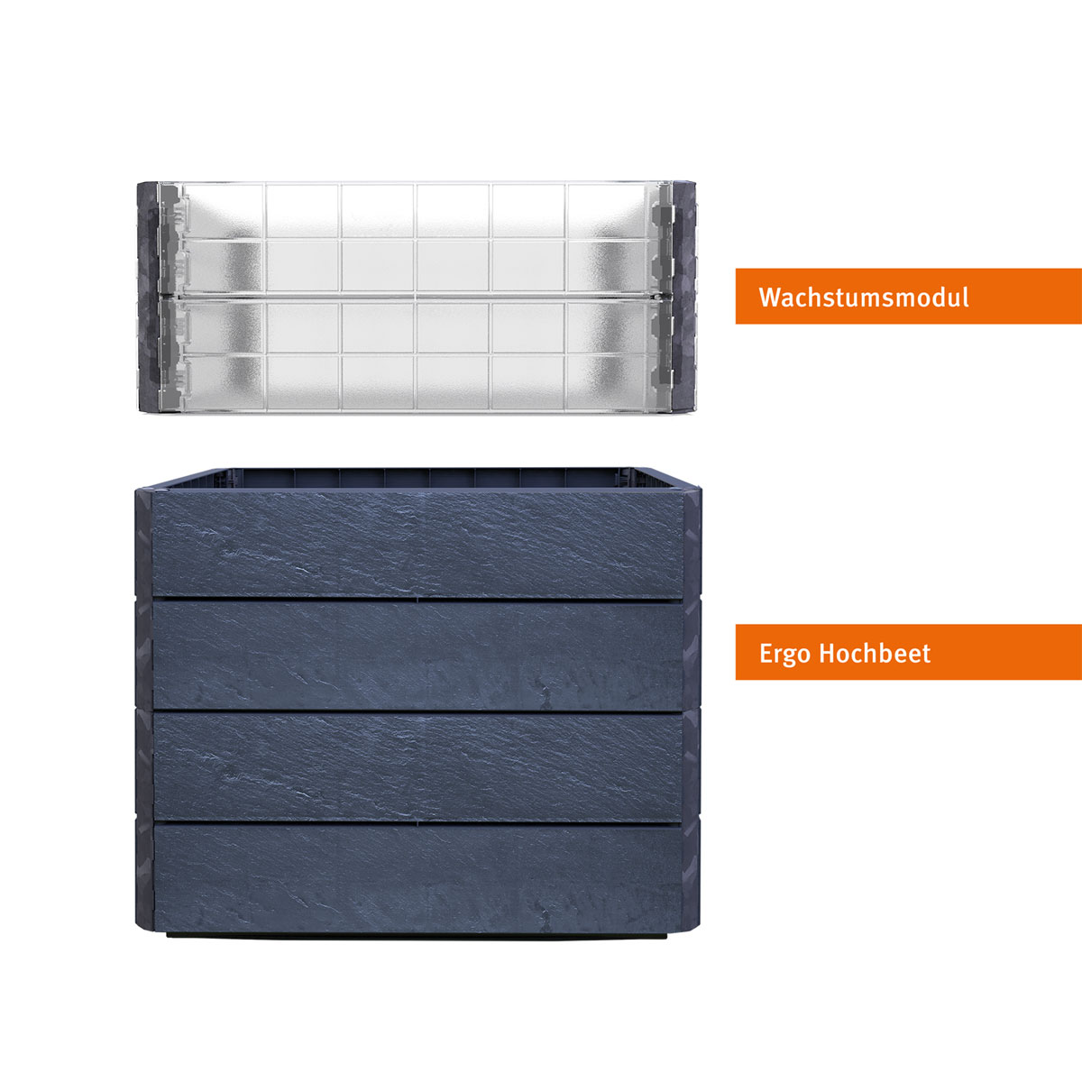 Garantia Hochbeet ERGO QUADRO Turbo M 75 Stone inkl FLORA Bild 2