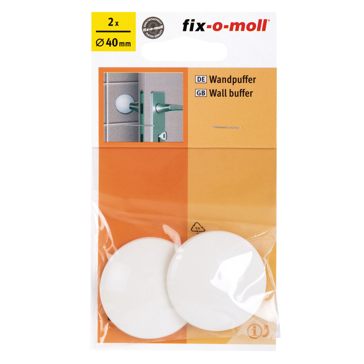 Suki Wandpuffer-Set klebend 4 cm weiß 2 Stück Bild 2
