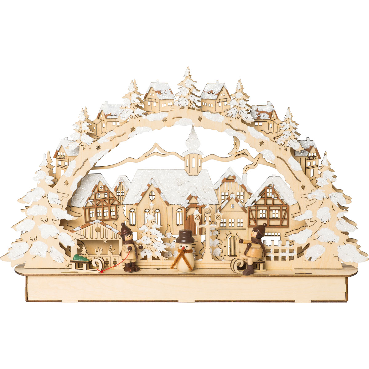 LED Lichterbogen Stadt m Winterkinder