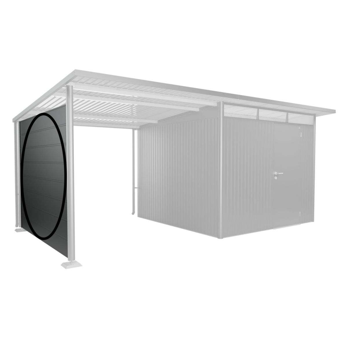 Biohort Seitenwand für Seitendach GHA A3/A7 dunkelgrau-metallic