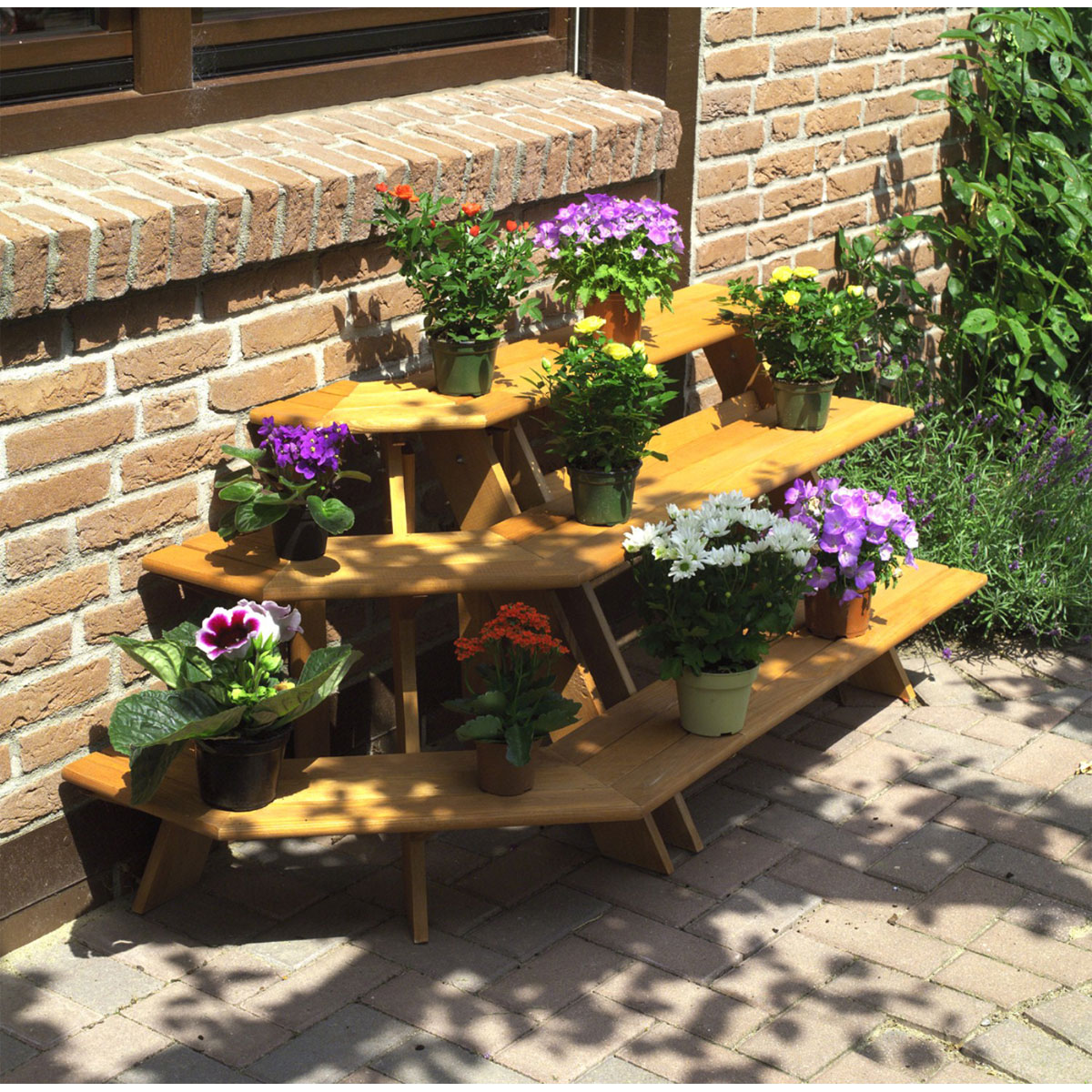 Promadino Blumentreppe mit Eckelement braun Bild 1