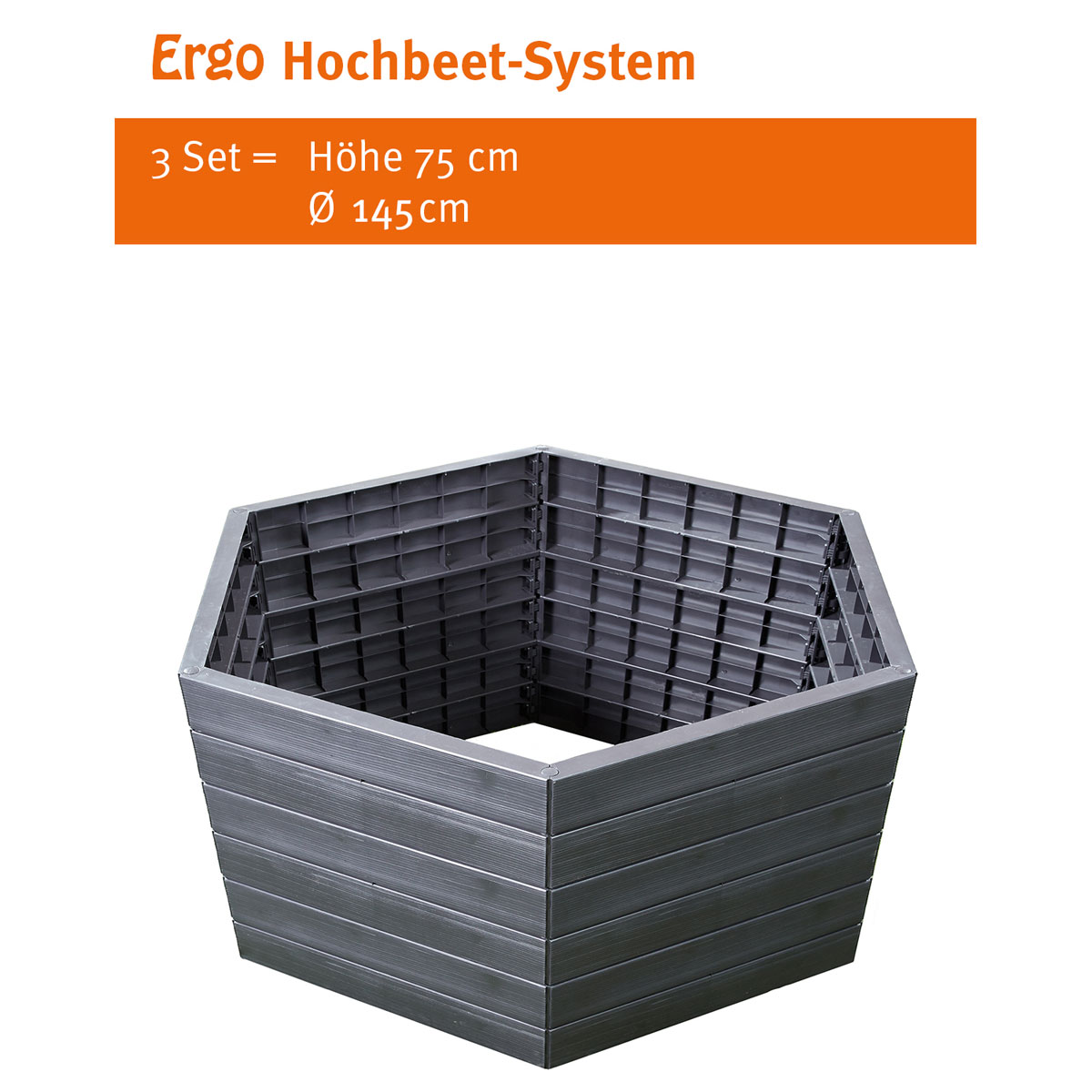 Garantia Hochbeet-System ERGO XL 6 Paneele inkl Verbinder wood Bild 3