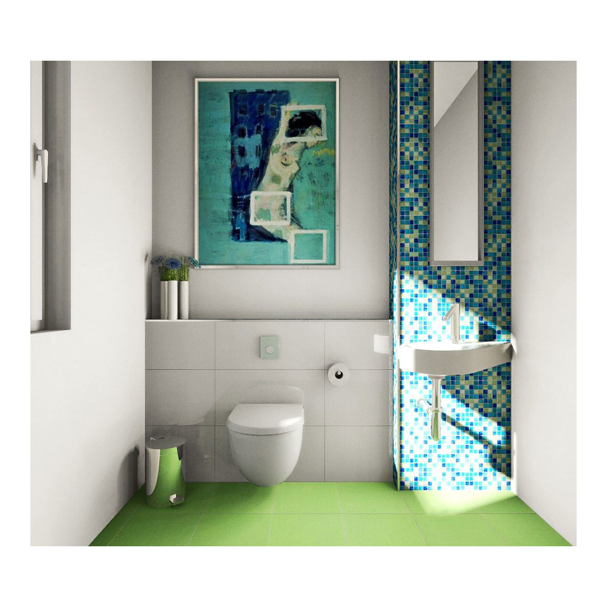 Wandfliese Bianca weiß rektifiziert 60 x 30 x 0,8 cm Bild 4