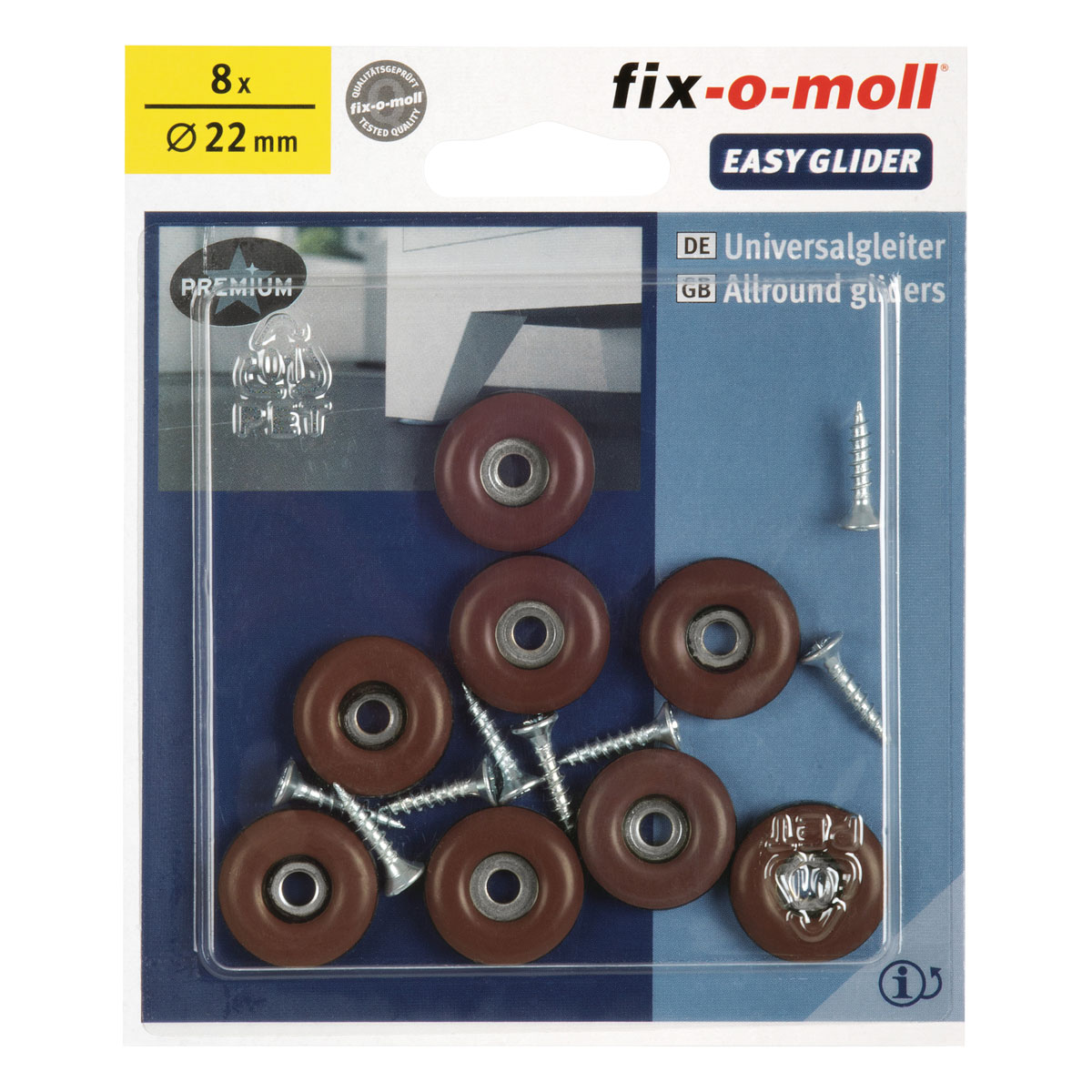 Suki Universalgleiter Easy Glider mit Schraube Durchmesser 2,2 cm braun 8 Stück Bild 2