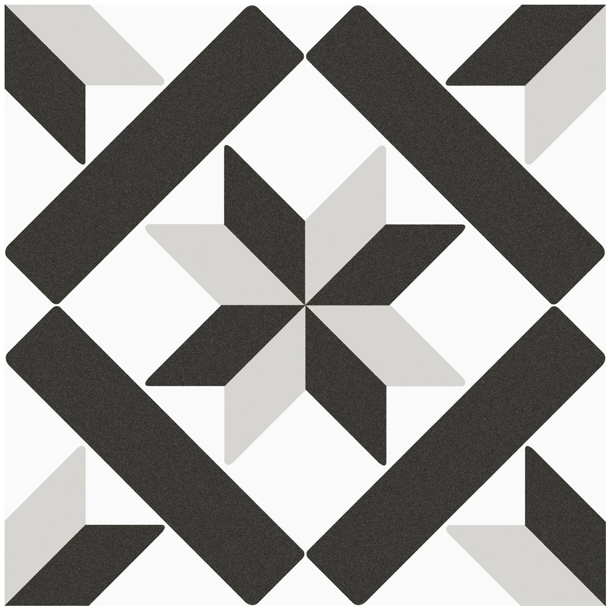 Feinsteinzeug Beta Black und White glasiert matt 20 x 20 x 1 cm