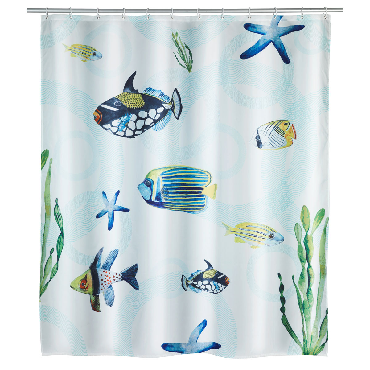 Wenko  Duschvorhang Aquaria Textil Polyester 180 x 200 cm waschbar Bild 1