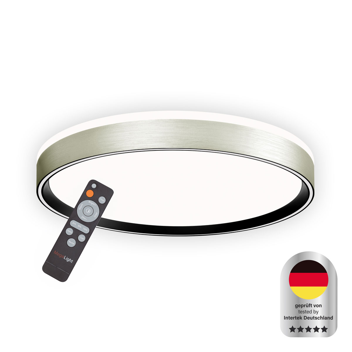 Decken-Wandleuchte SHINING PLUTO LED ALU 1800K 24W