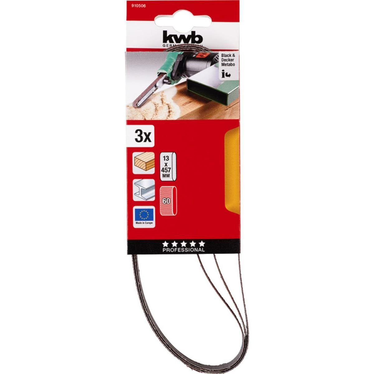kwb  Schleifbänder Holz und Metall 13 x 457 mm K60 Bild 2