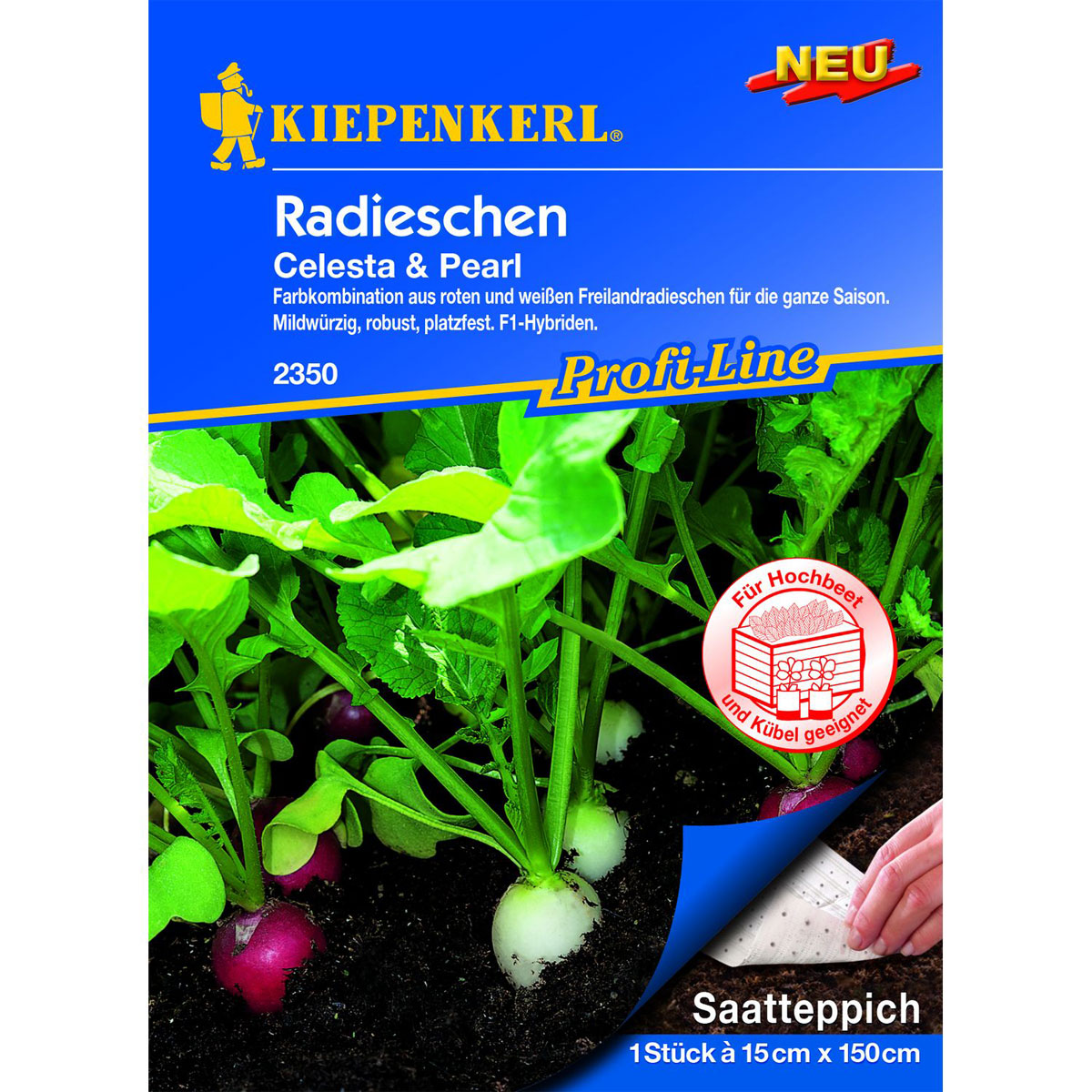 Kiepenkerl Radieschen Celesta Pearl Saatteppich Bild 1
