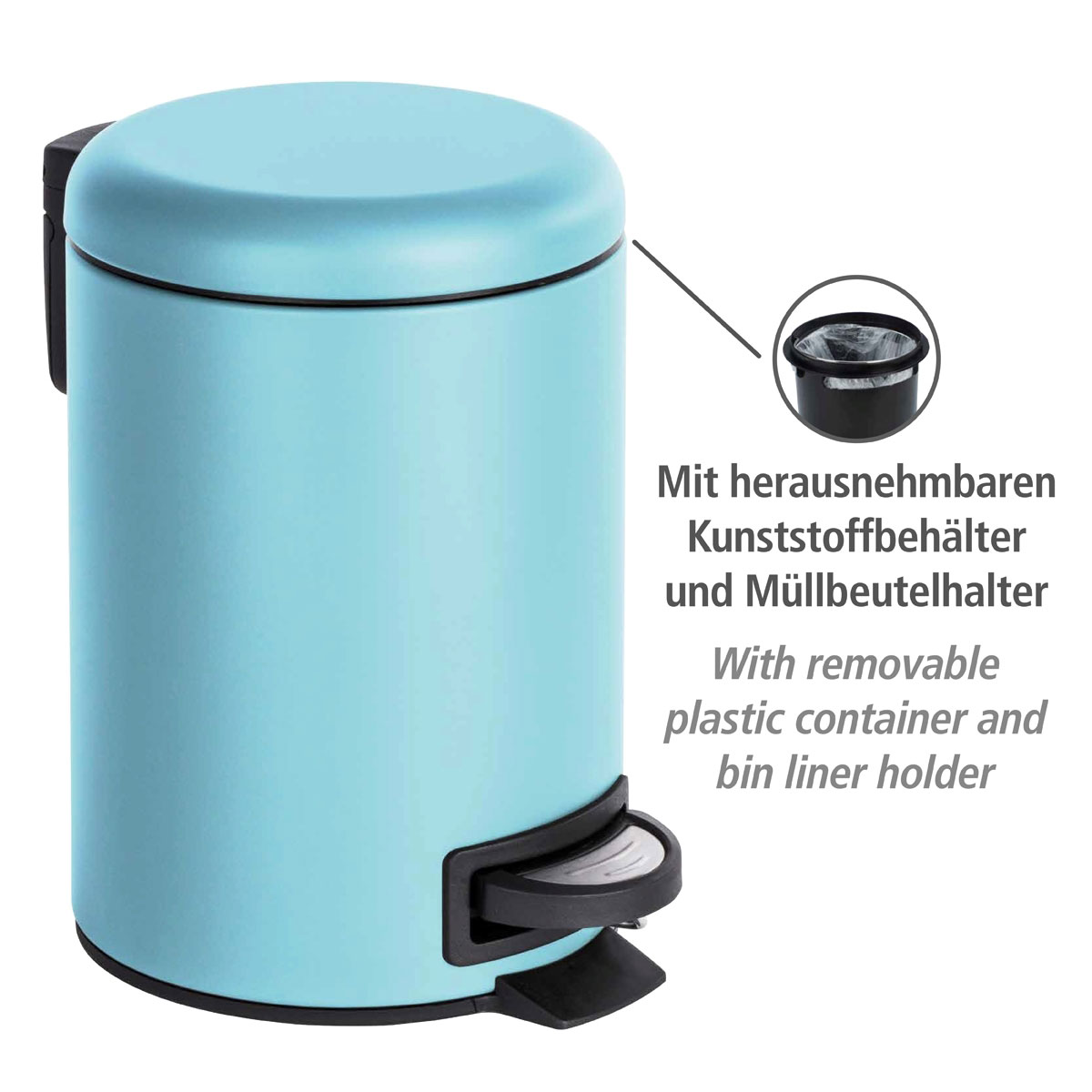 Wenko Kosmetik Treteimer Leman blau 3 L Bild 2