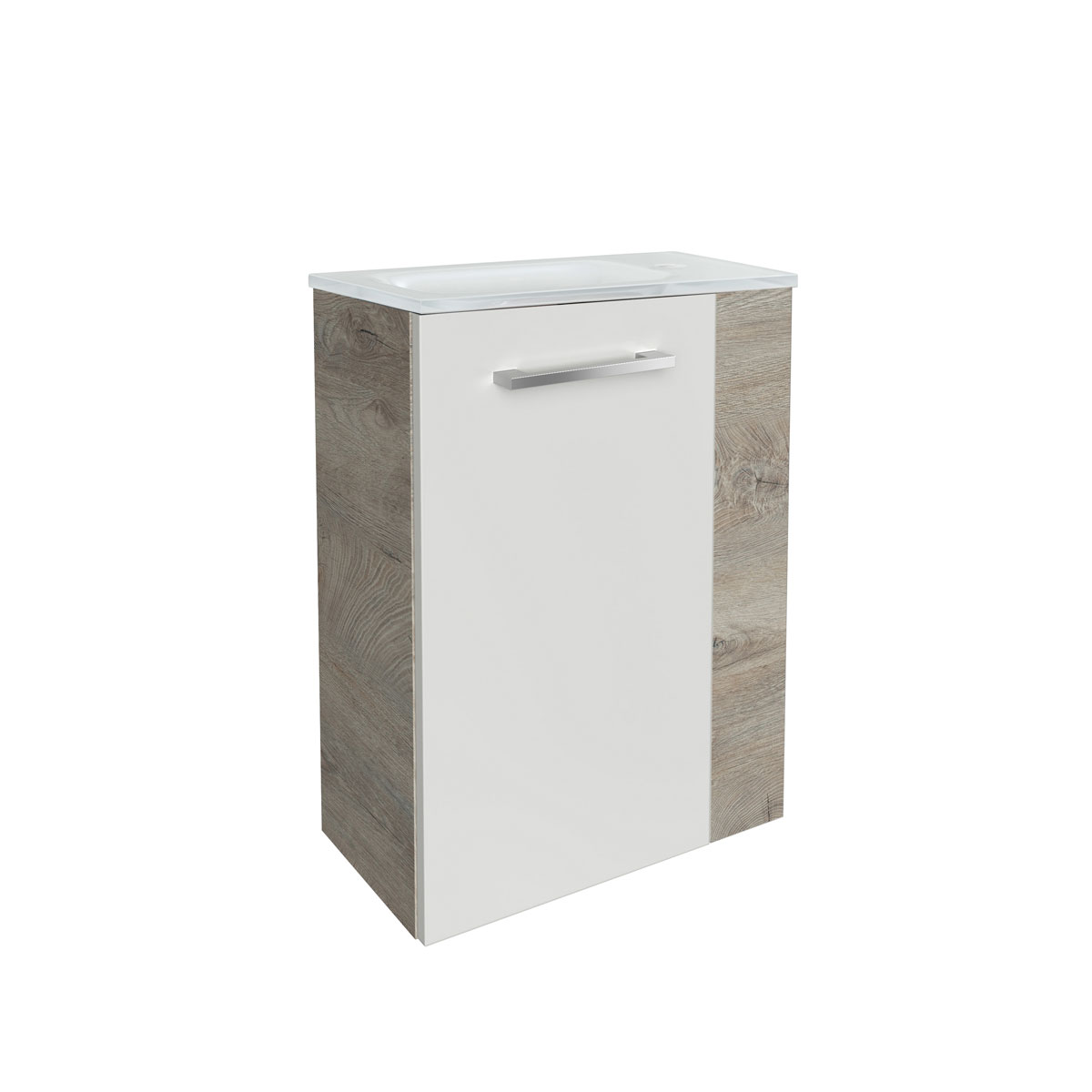 Fackelmann  Gäste-WC Waschtischunterschrank links SBC 440 x 600 x 243 mm NatureOak/Weiß Bild 4