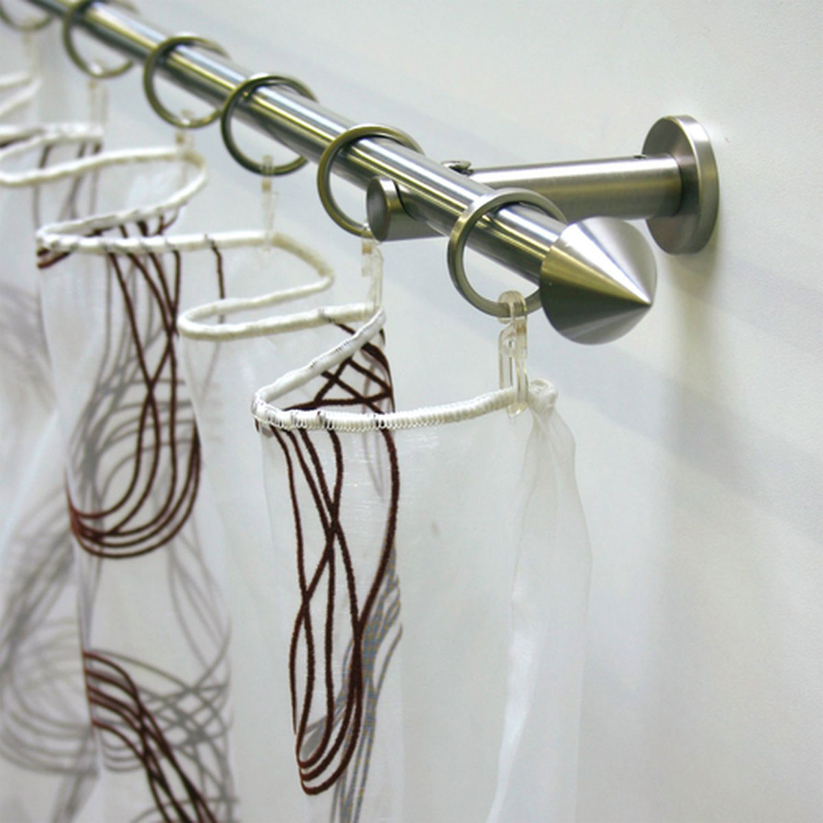 Gardinia Gardinenstange Cone Durchmesser 16 mm 120 cm Edelstahl-optik Bild 2