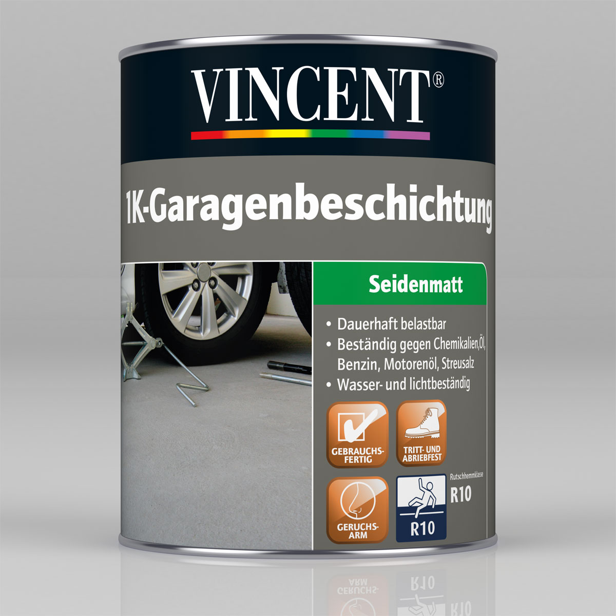 Vincent 1K-Garagen-Beschichtung silbergrau 2,5 L