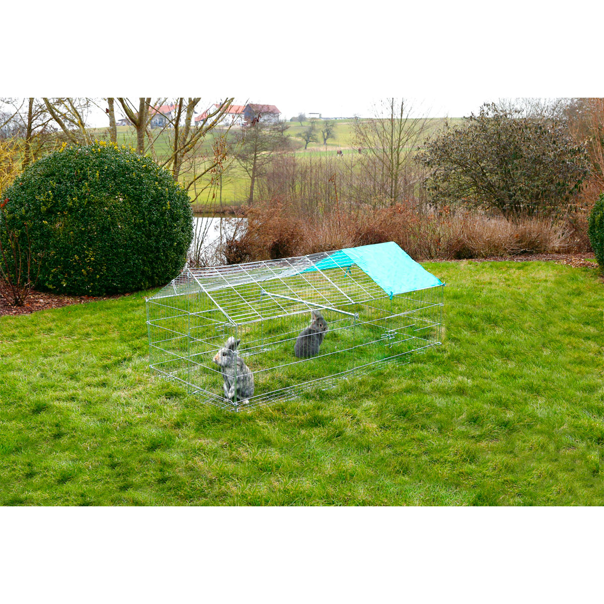Freilaufgehege mit Ausbruchsperre 90 x 75 x 180 cm verzinkt Bild 3