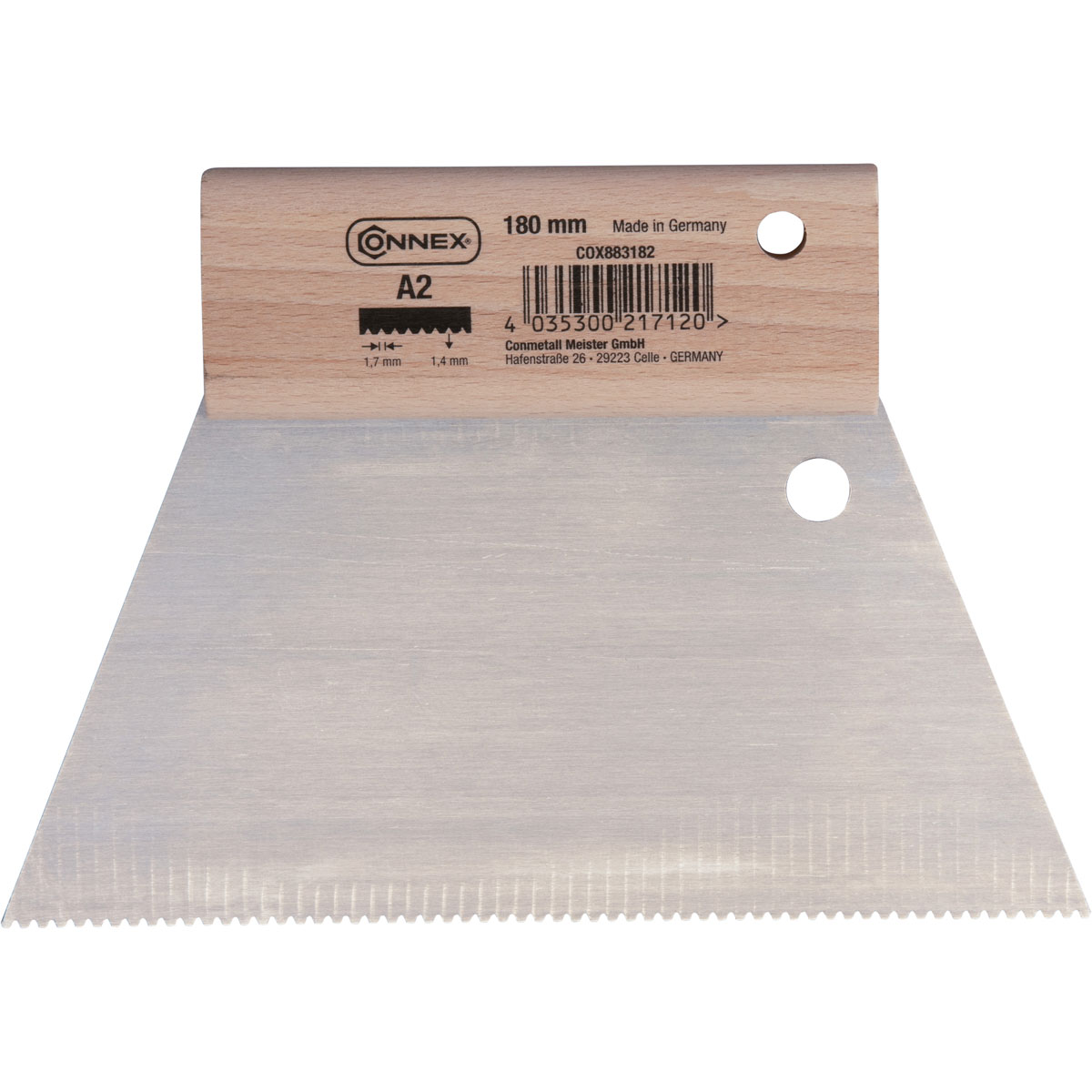 Connex Zahnspachtel 180 mm A2