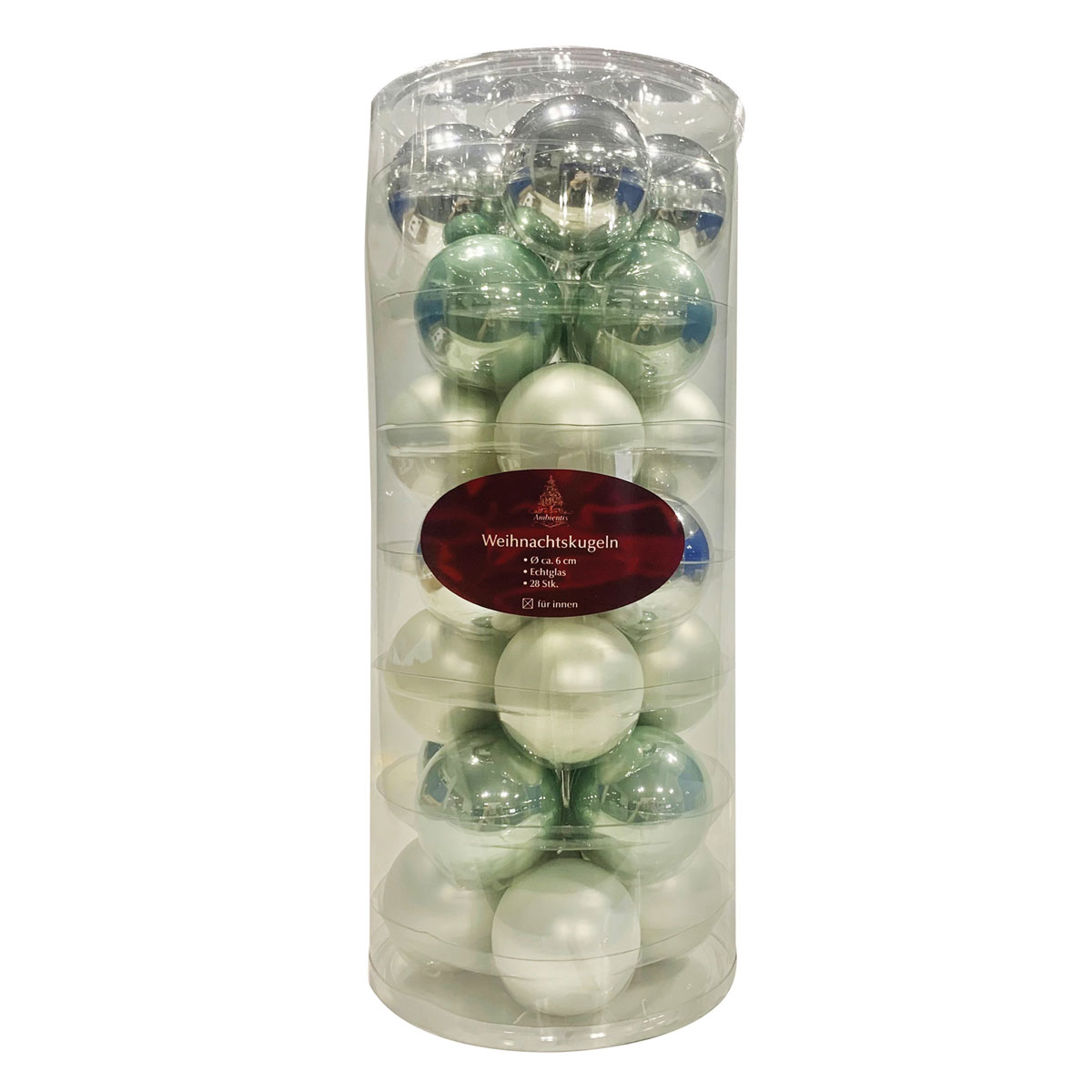 Ambientis Glaskugeln 6 cm salbei Mix 28er Box