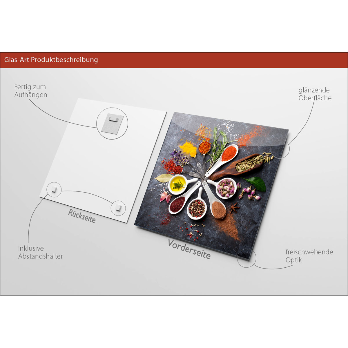 Glas-Art Sundown II 30 x 30 Glasbild Bild 3