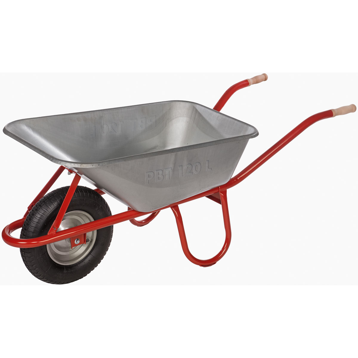 Profi-Bauschubkarre 120 L montiert