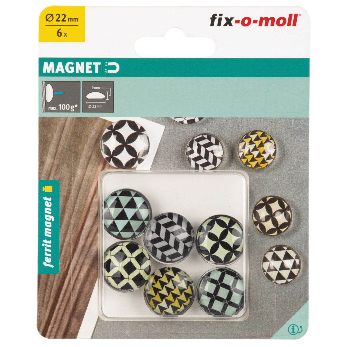 Suki Glas-Magnete Ferrit Ø 22 x 9 mm Bild 2