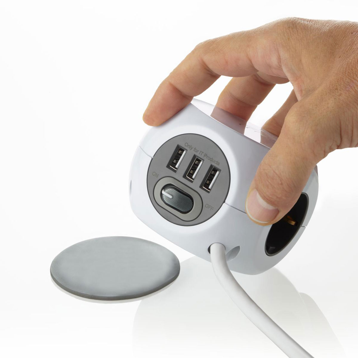 BLAUPUNKT Steckdosenwürfel 3-fach mit USB und Induktivem Laden Bild 3