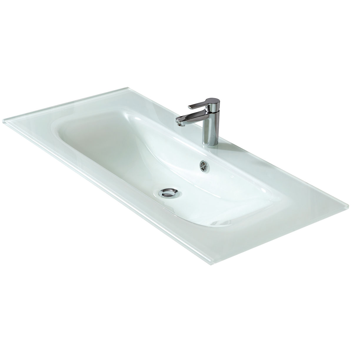 Pelipal Glaswaschtisch Trentino weiß 107 x 1,5 x 50 cm