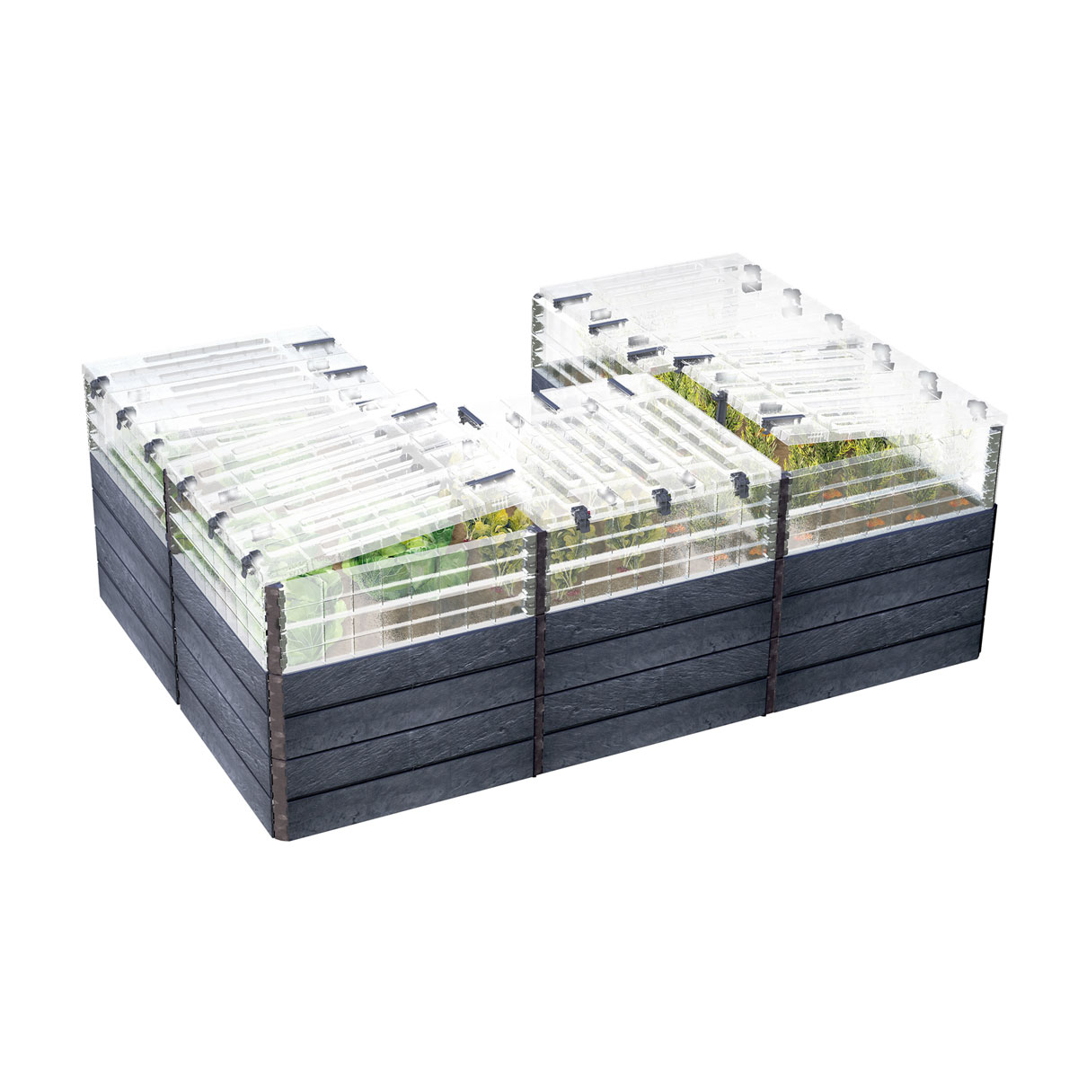 Garantia  Hochbeet Ergo Quadro TurboPlus U L 80t Stone, inkl. FLORA Wassersparsystem Bild 1