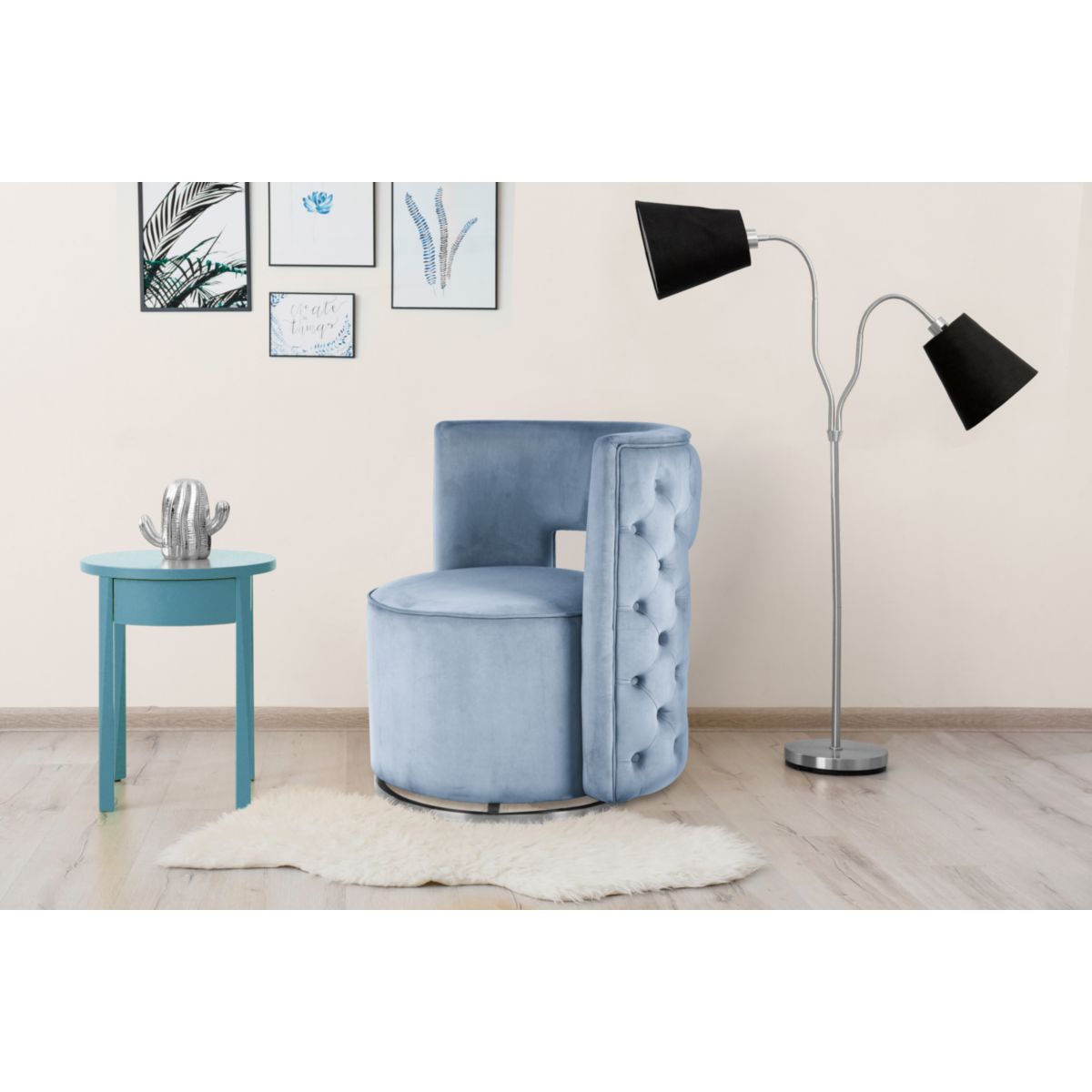 Sessel Drehsessel Beverly 125 hellblau silber Bild 5