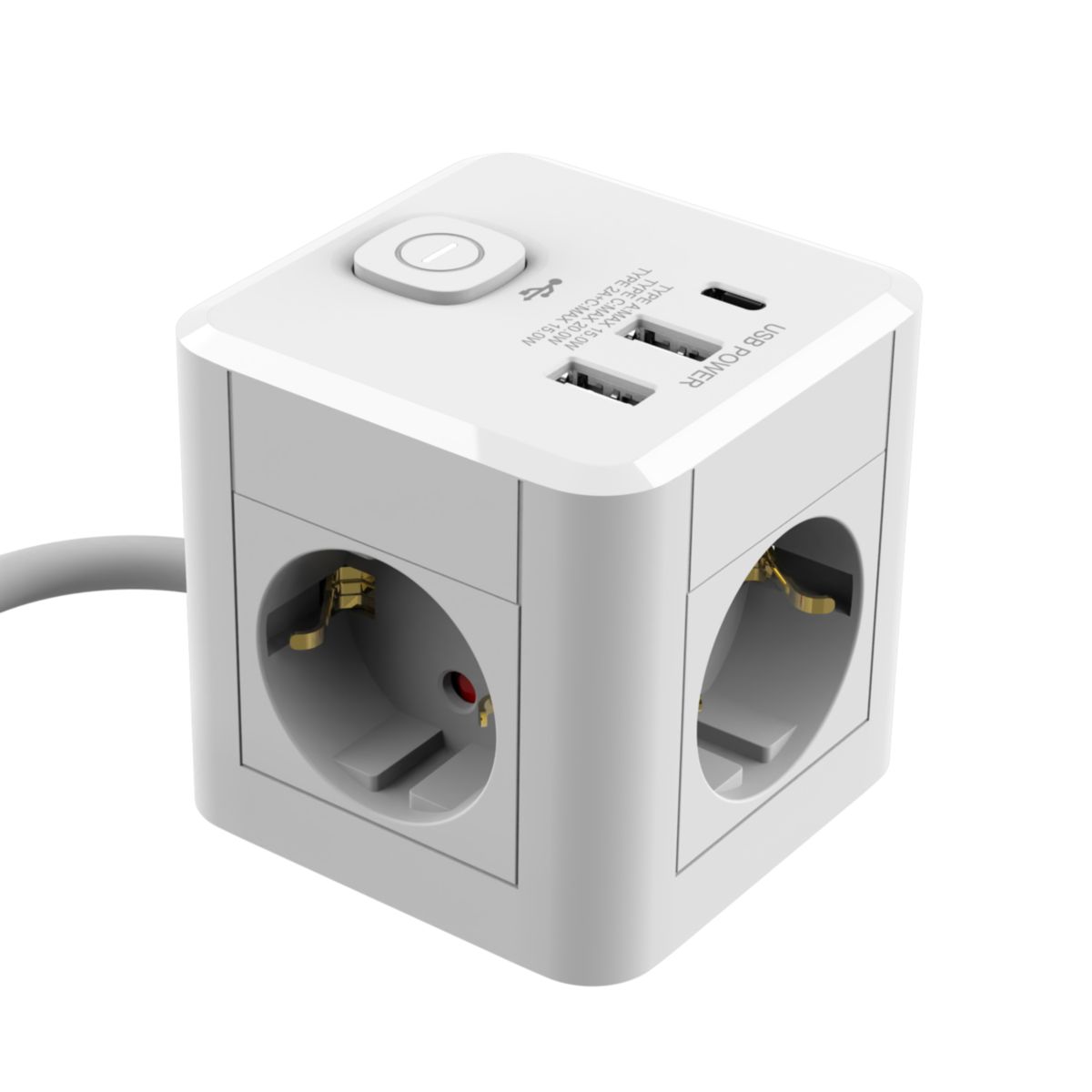 Flector 3-Fach Steckdosenwürfel inkl. USB 1,4 m Bild 3